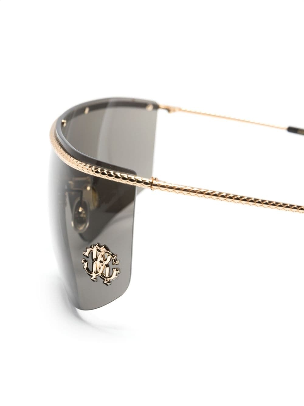logo-plaque shield-frame sunglasses - 2