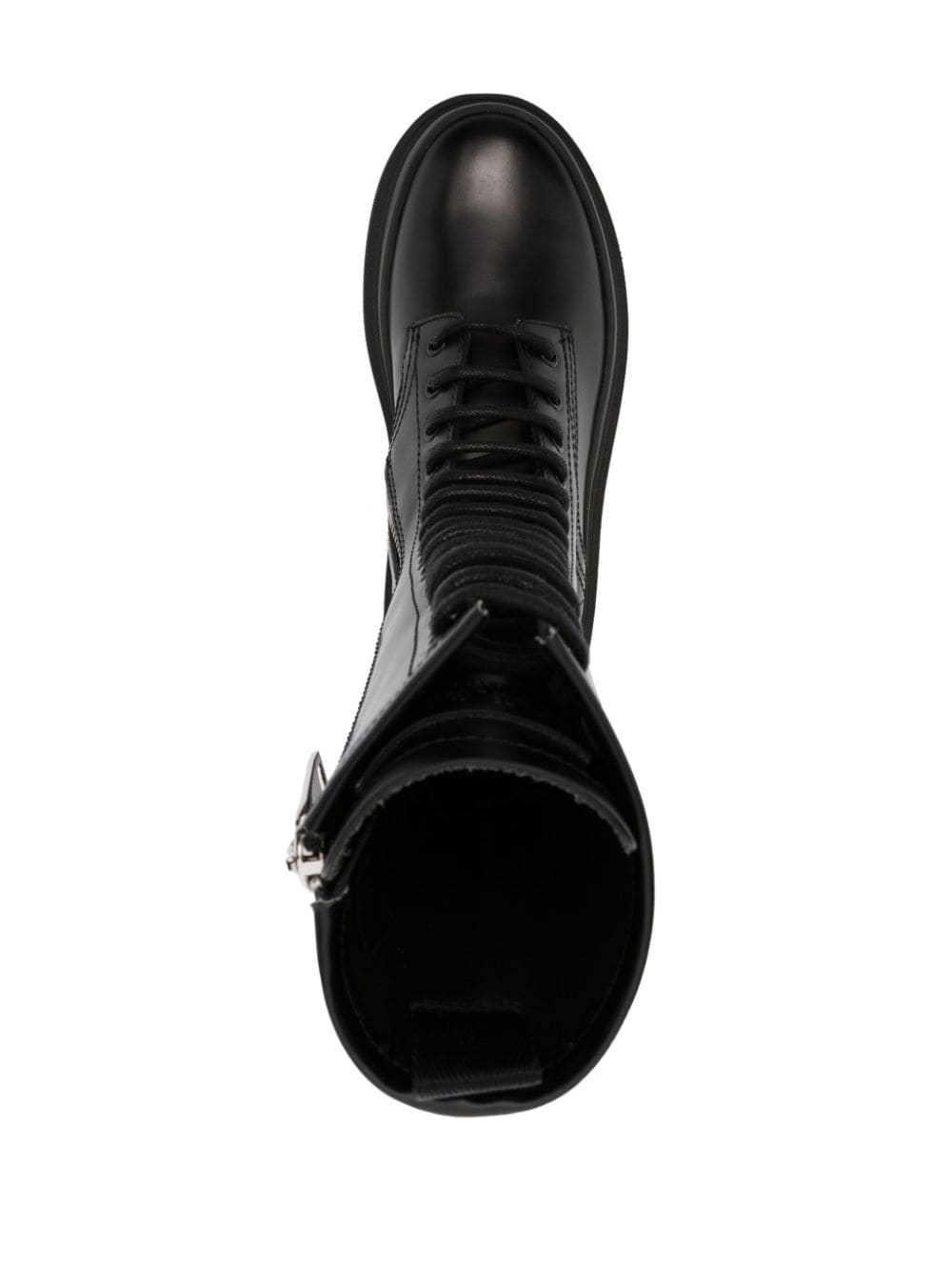 platform leather combat boots - 4