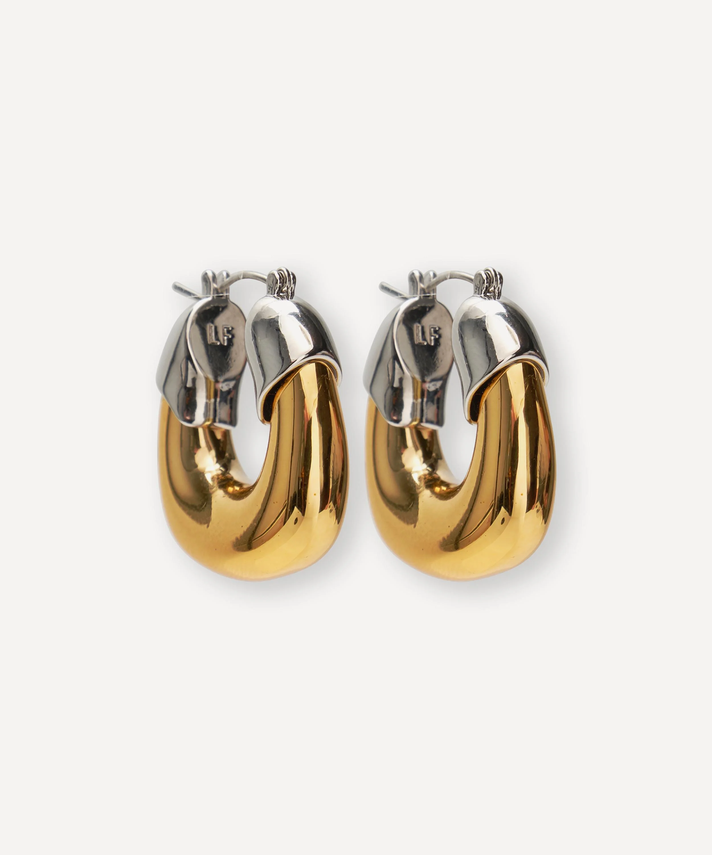 Gold-Plated Mixed Metal Organic Hoops - 1