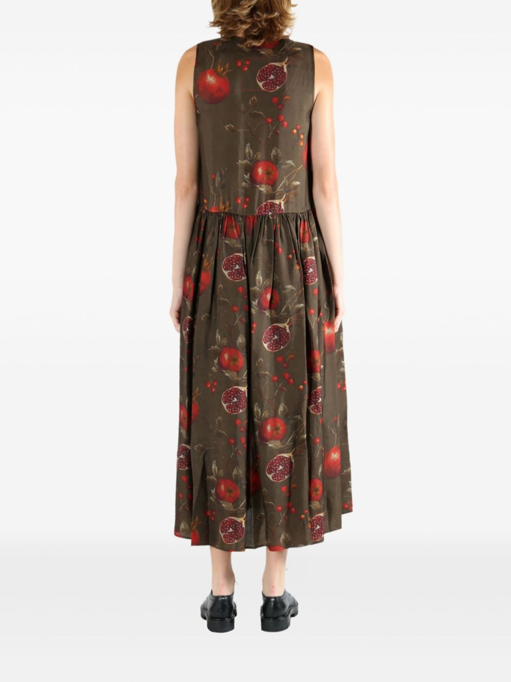 Ardal pomegranate-print smock dress - 4