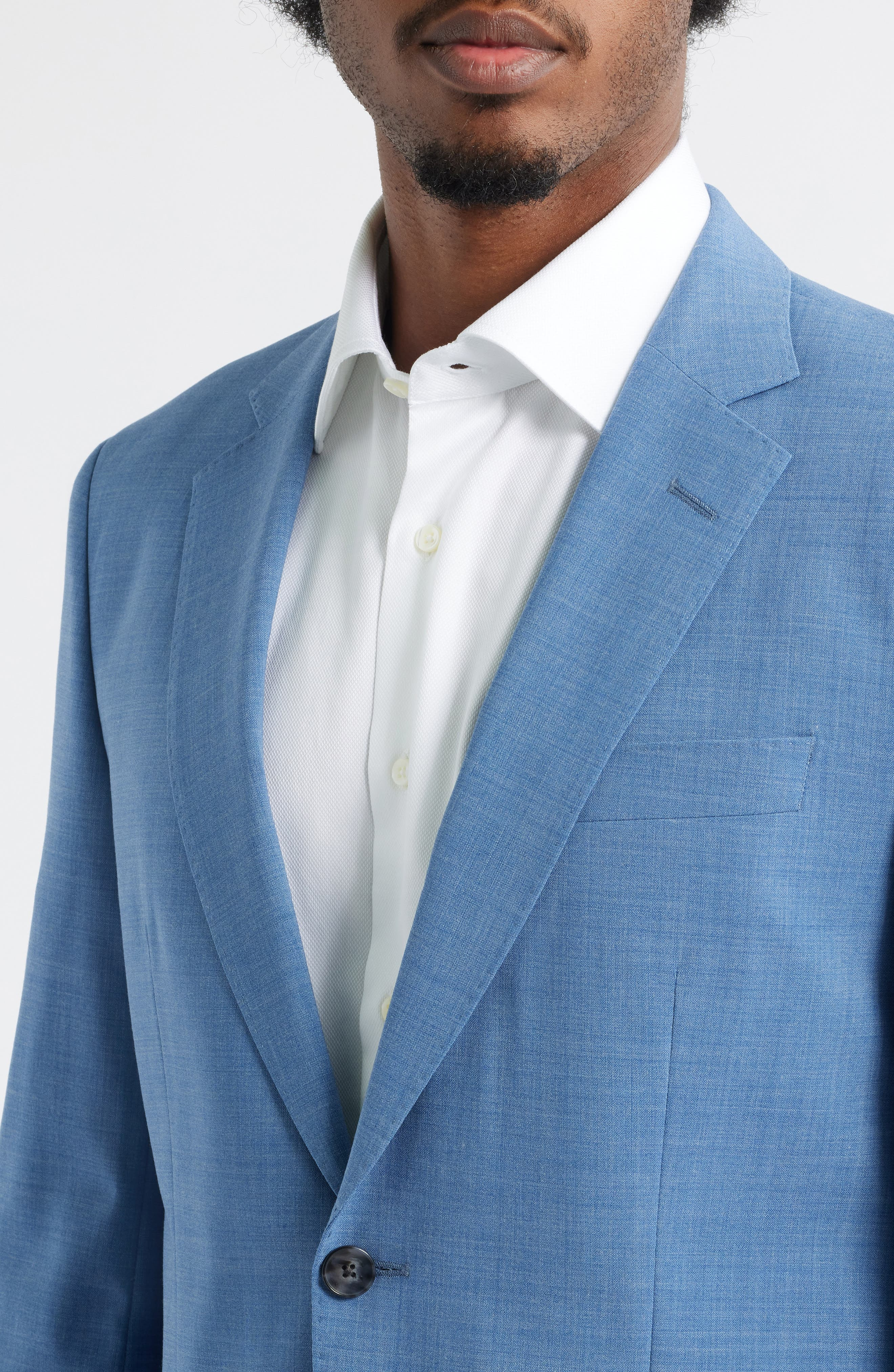 BOSS Huge Stretch Wool Suit in Open Blue at Nordstrom - 4
