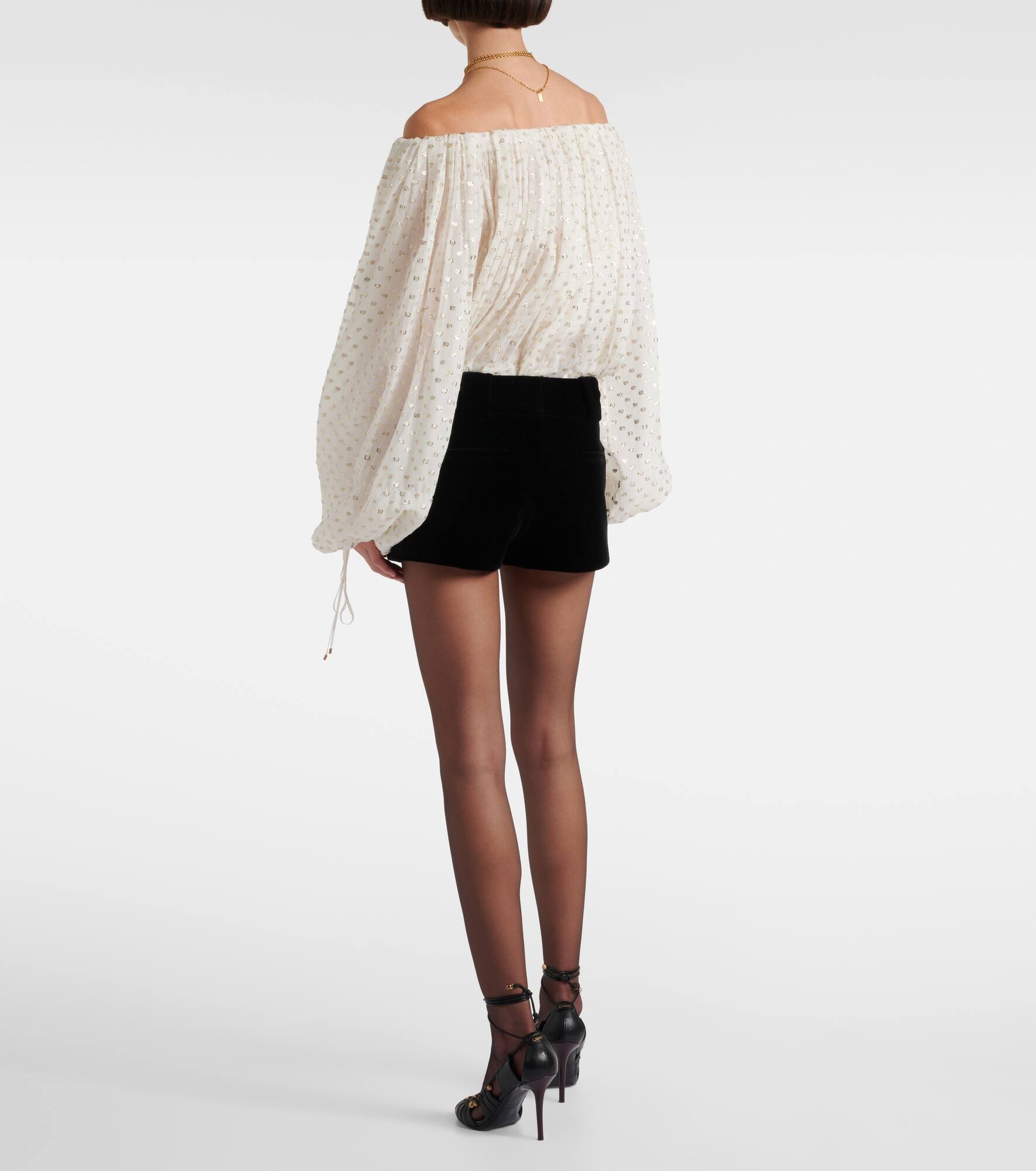 Cotton velvet shorts - 3