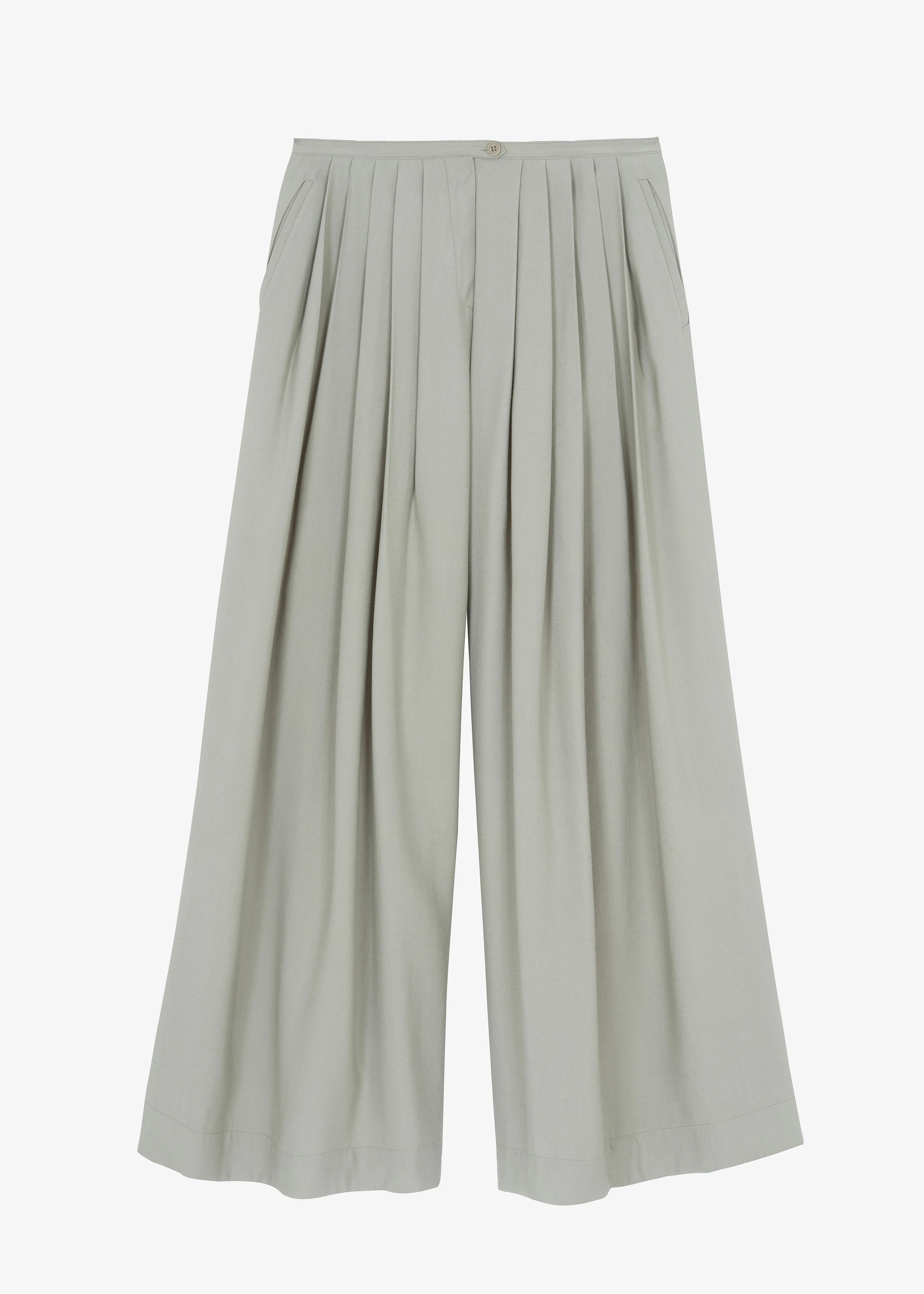 Sloane Wide Leg Trousers - Grey - 1