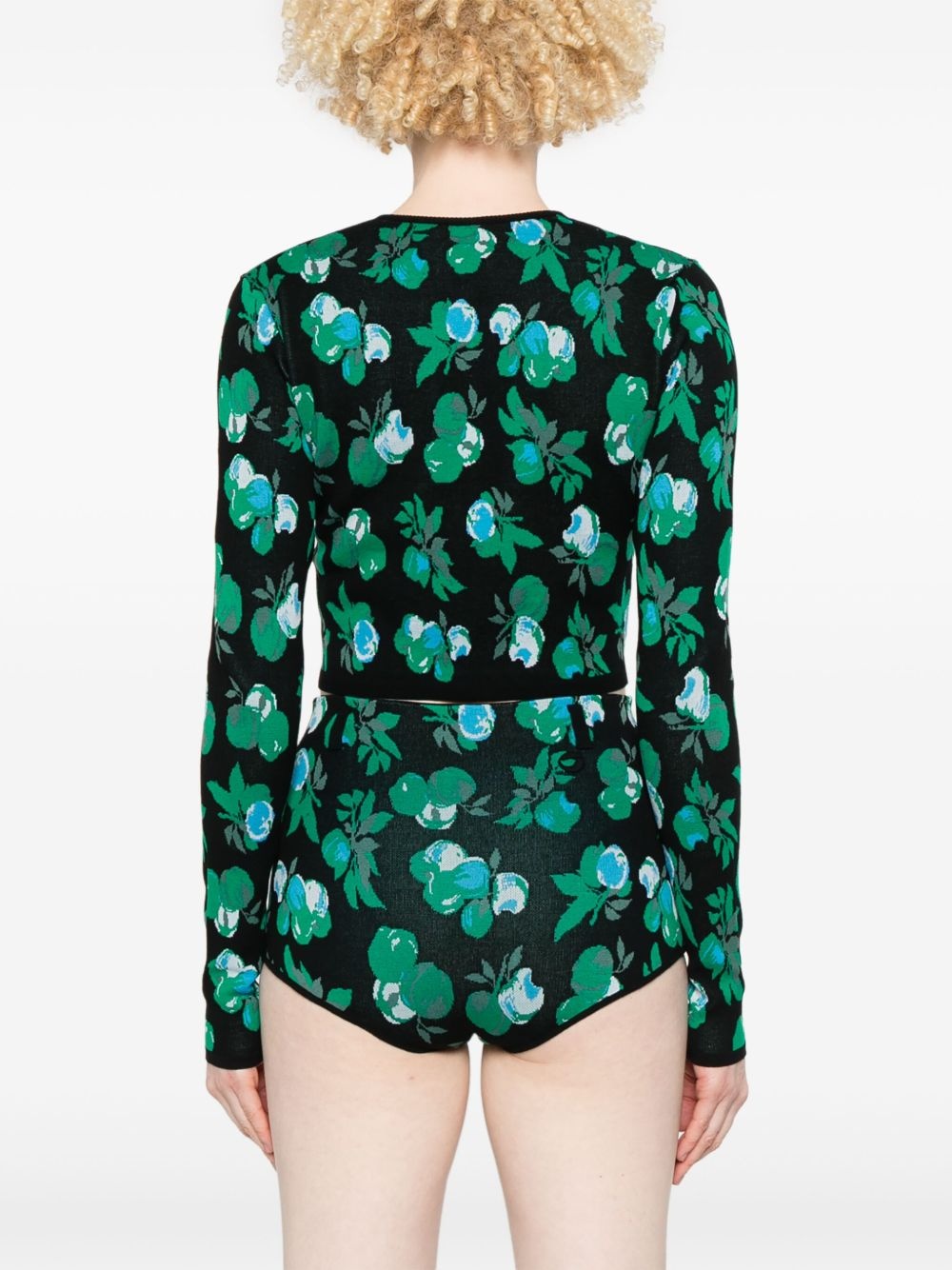 floral-jacquard cardigan - 4