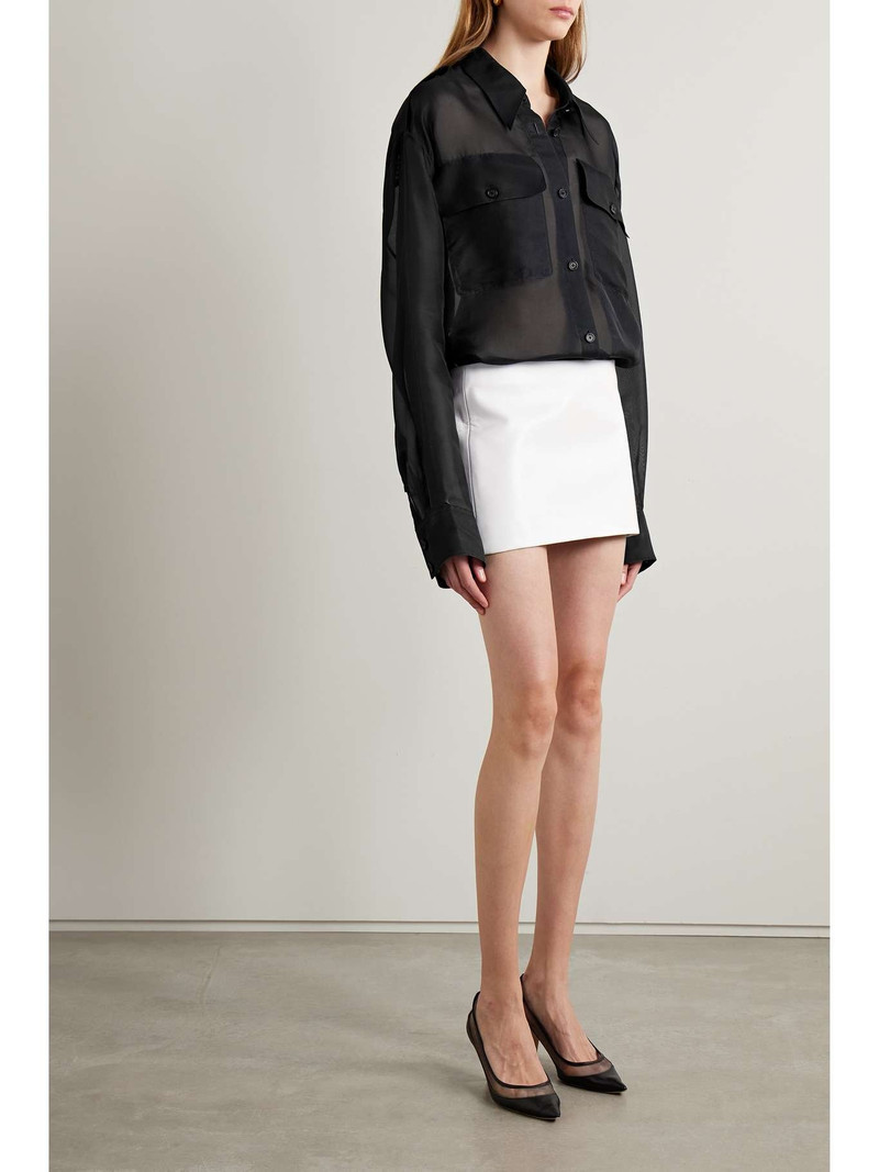 KHAITE Missa oversized silk-organza shirt outlook