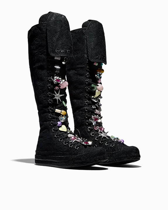 COLLINA STRADA X CONVERSE CHUCK 70 XX-HI IN BLACK - 1