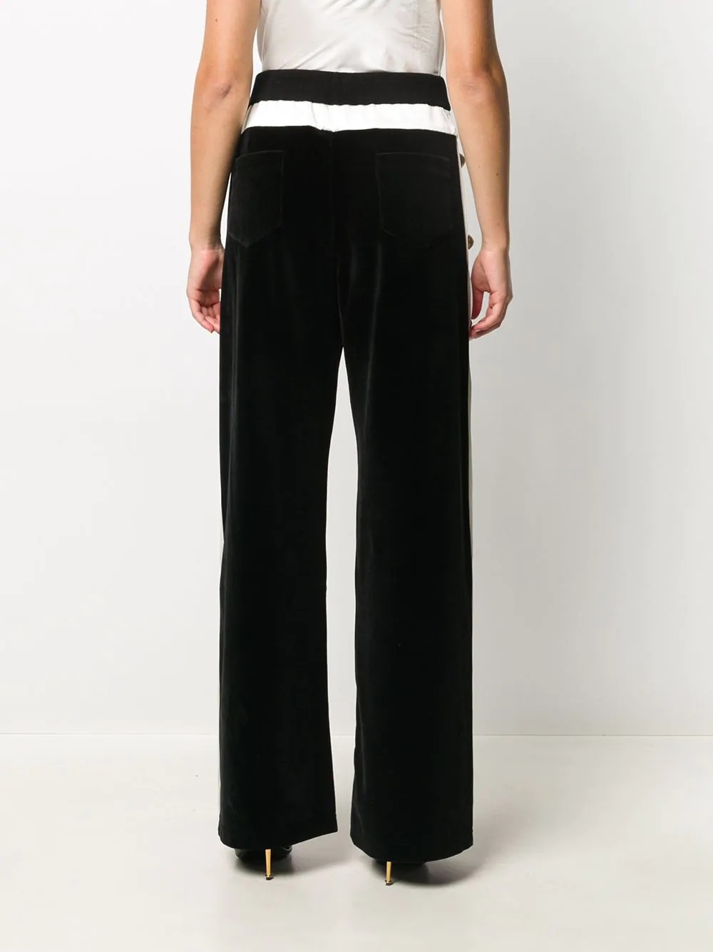 buttoned wide-leg trousers - 4