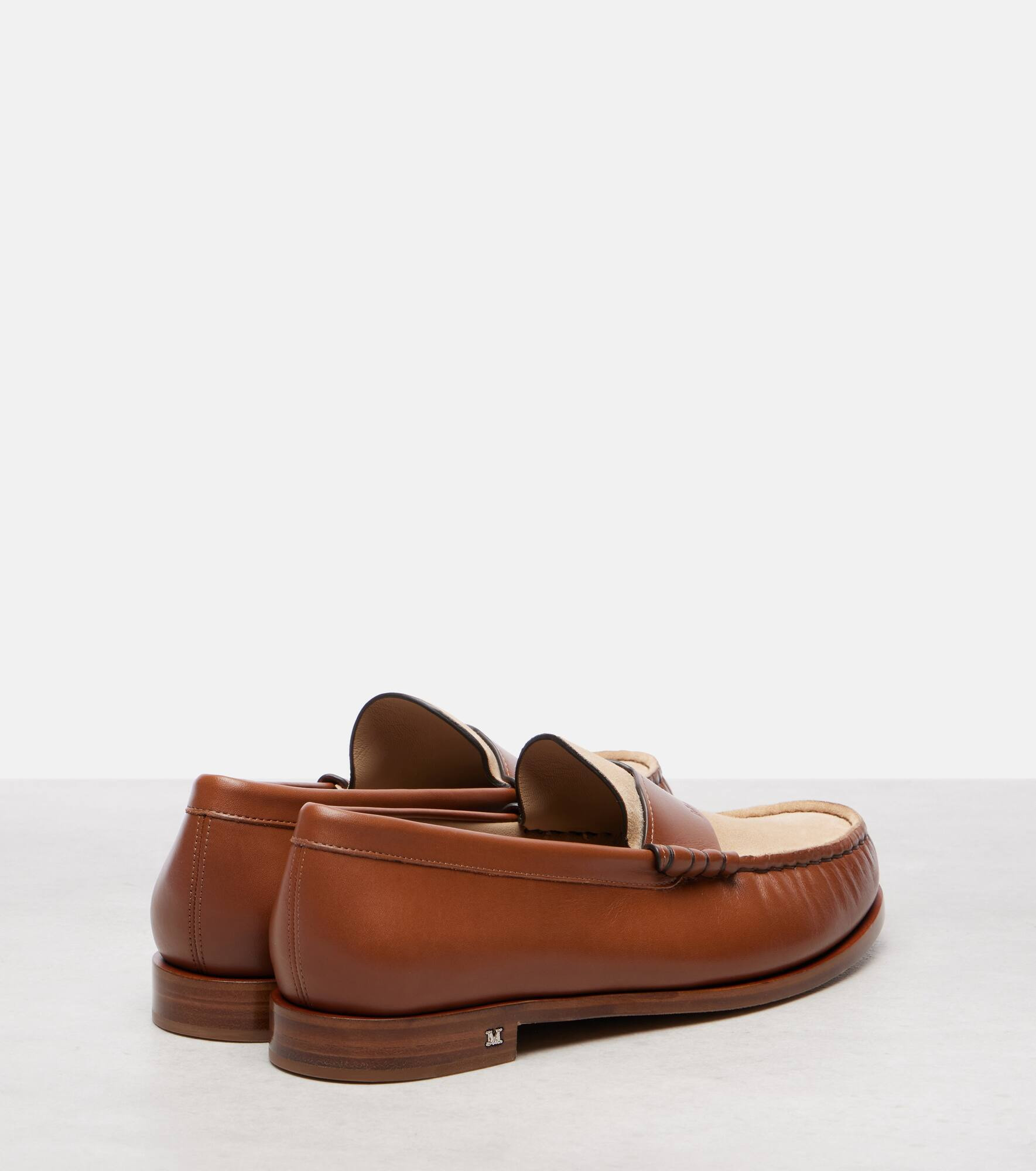 Logo leather and suede mocassins - 2