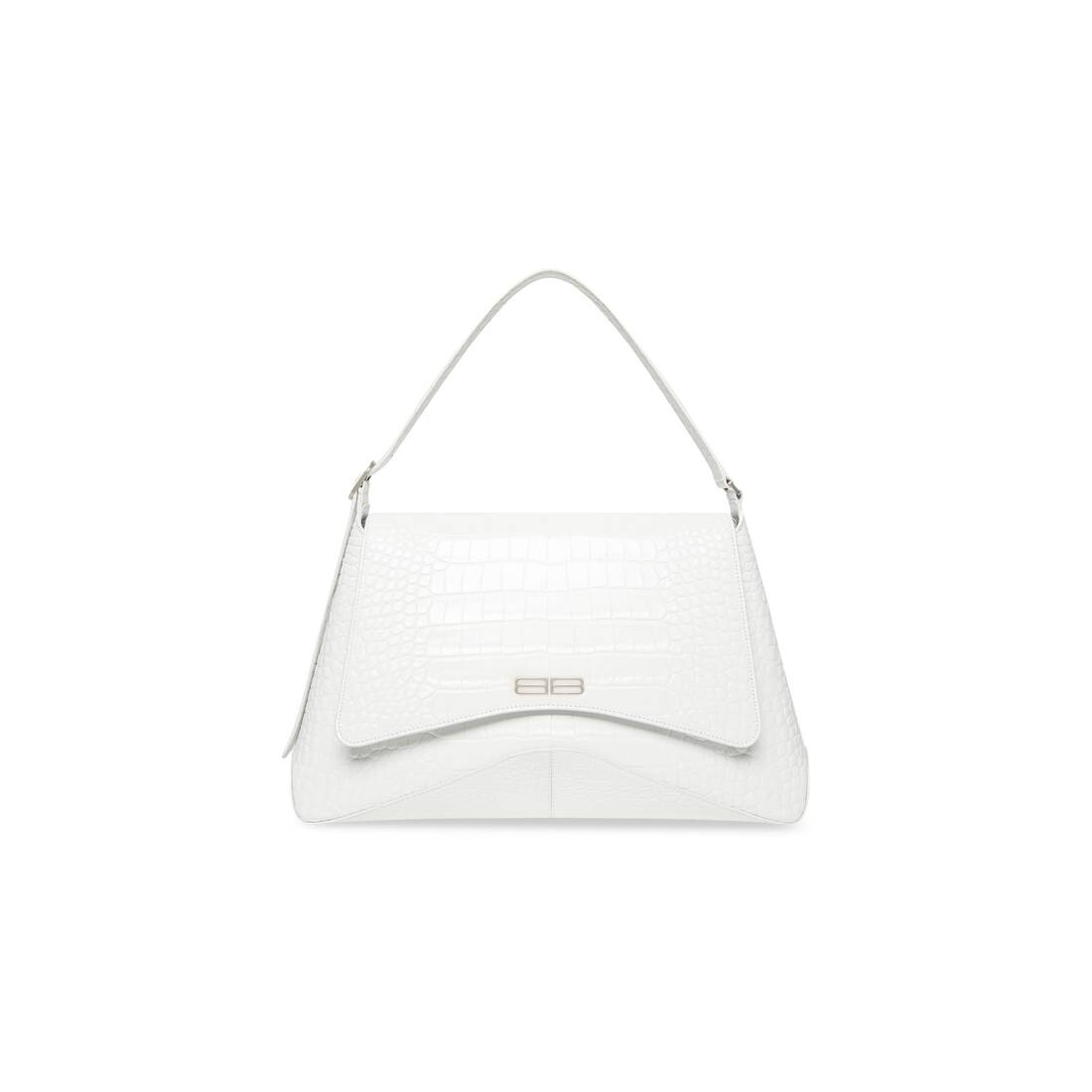 Women's Xx Xl Flap Bag Crocodile Embossed in White - 1