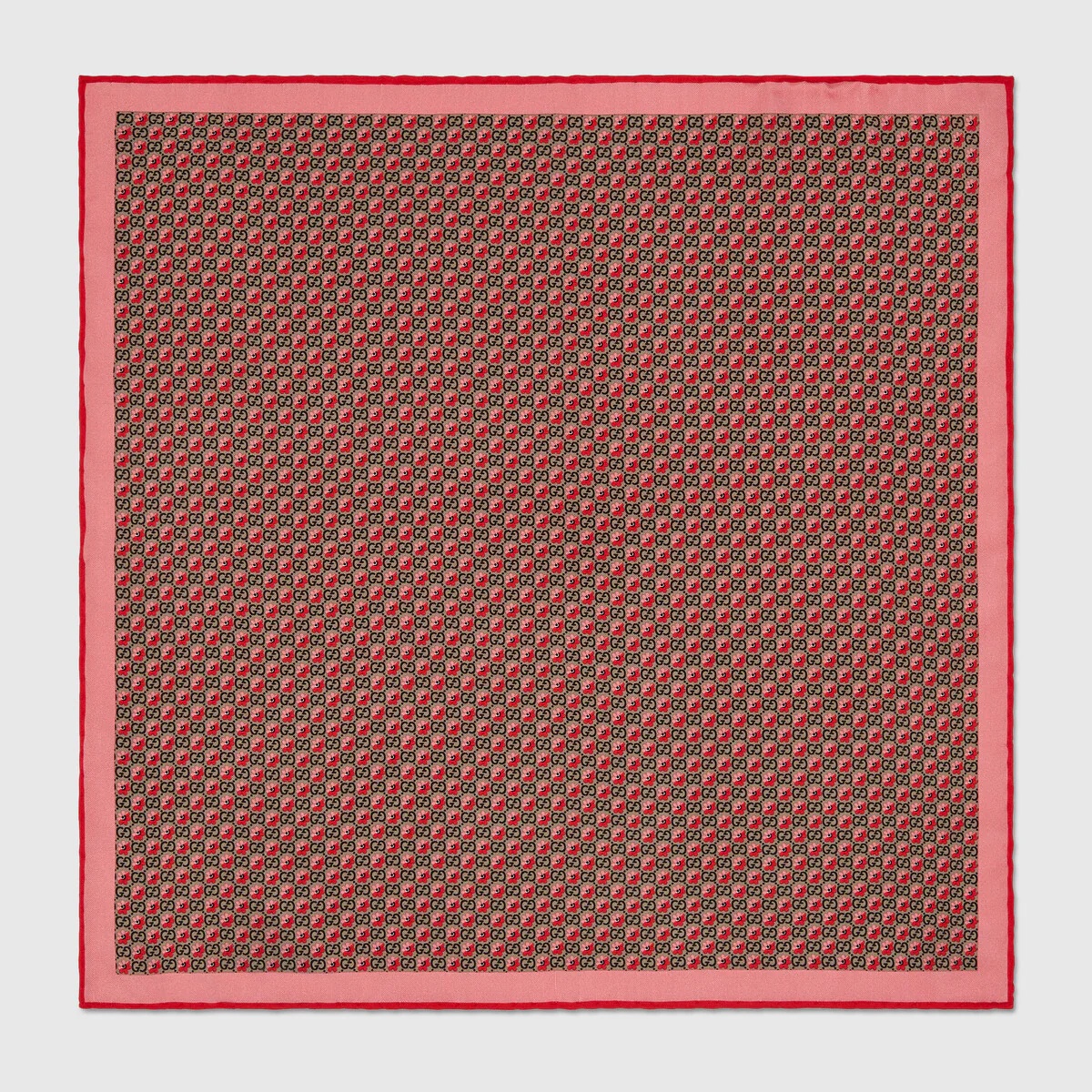 GG and floral print silk pocket square - 1