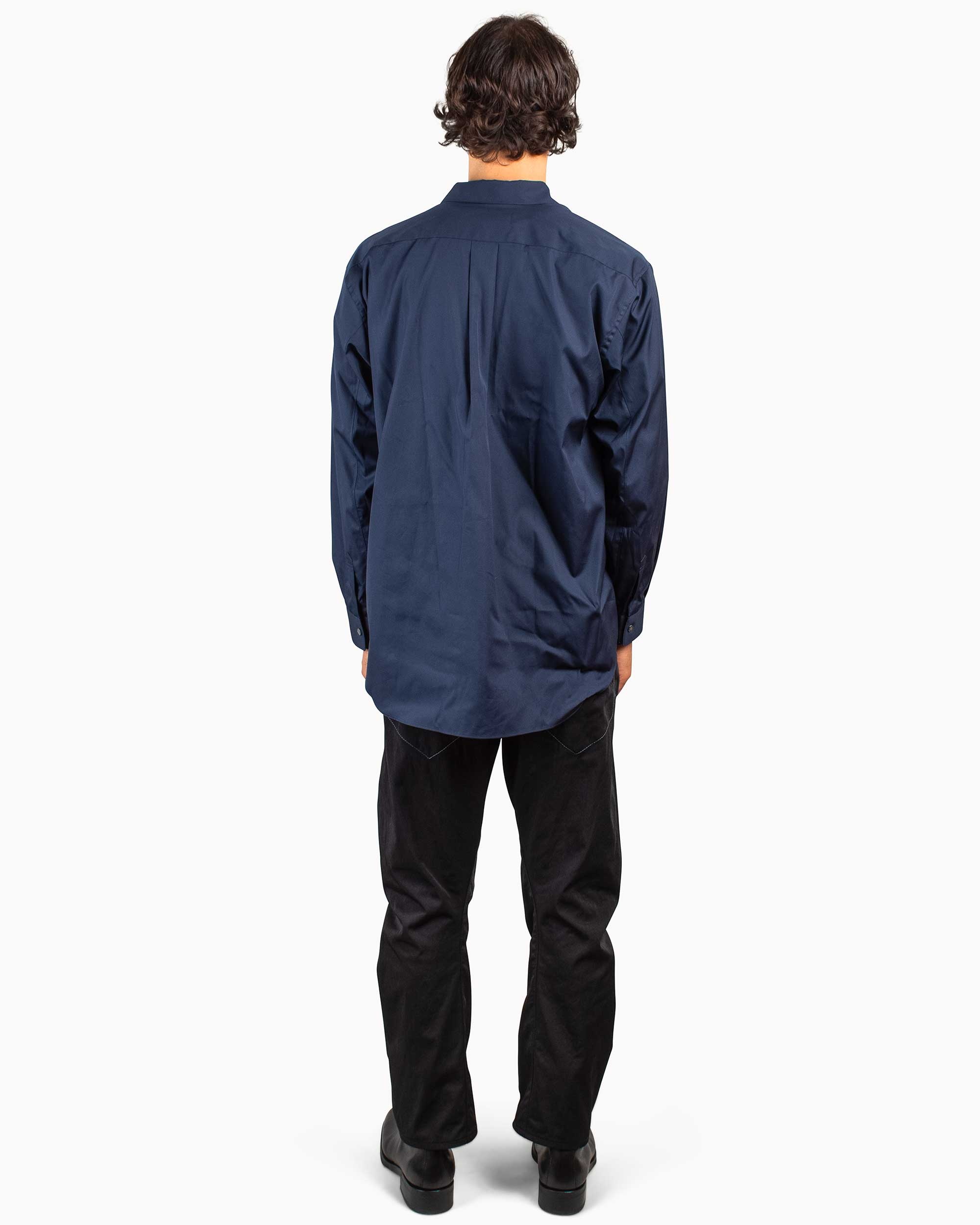 Wide Classic Big Collar Shirt Navy - 3