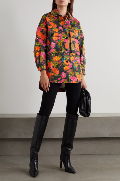 Richard Quinn Oversized floral-print denim jacket outlook