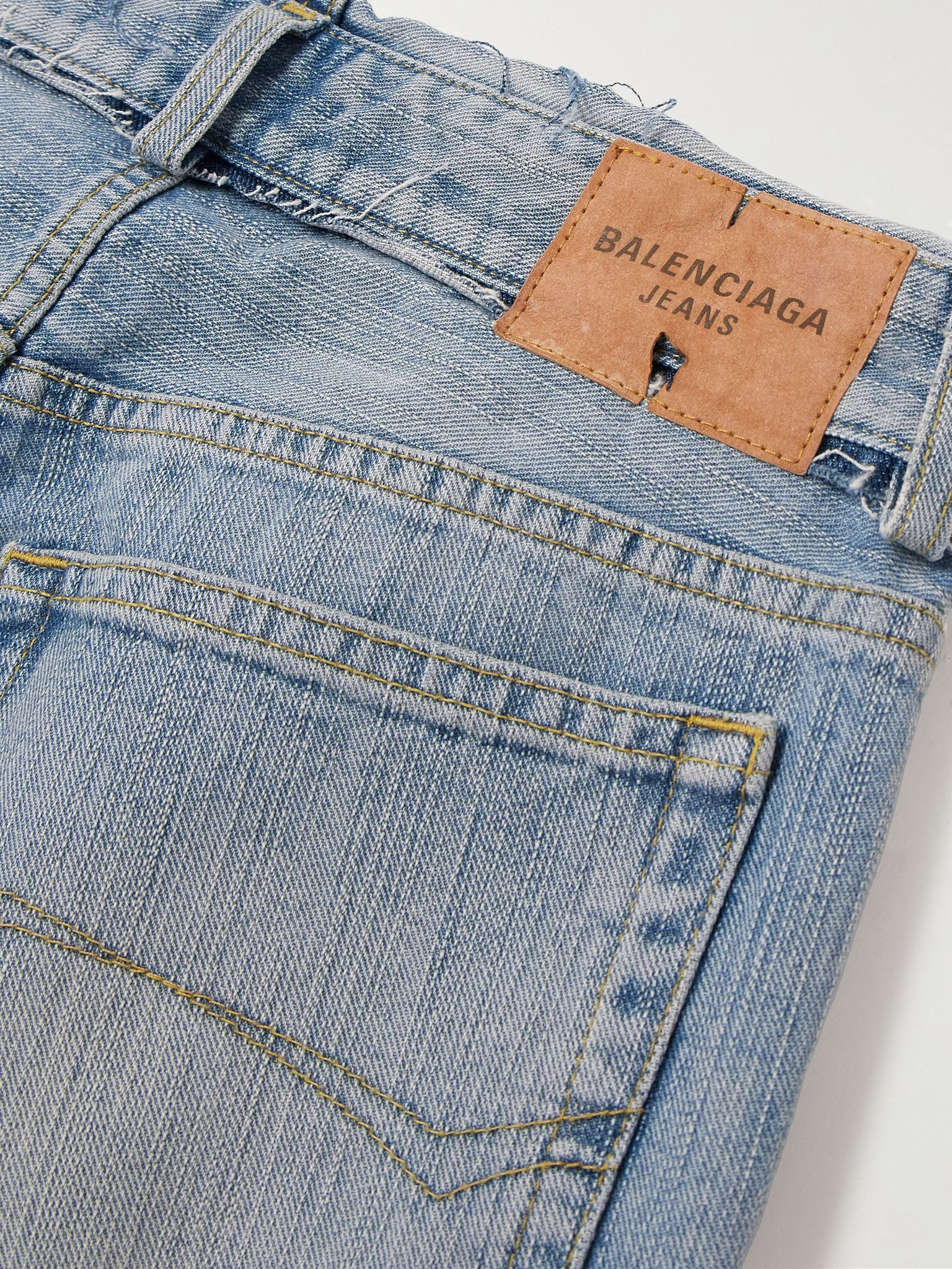 Frayed low-rise straight-leg jeans Light denim - 6