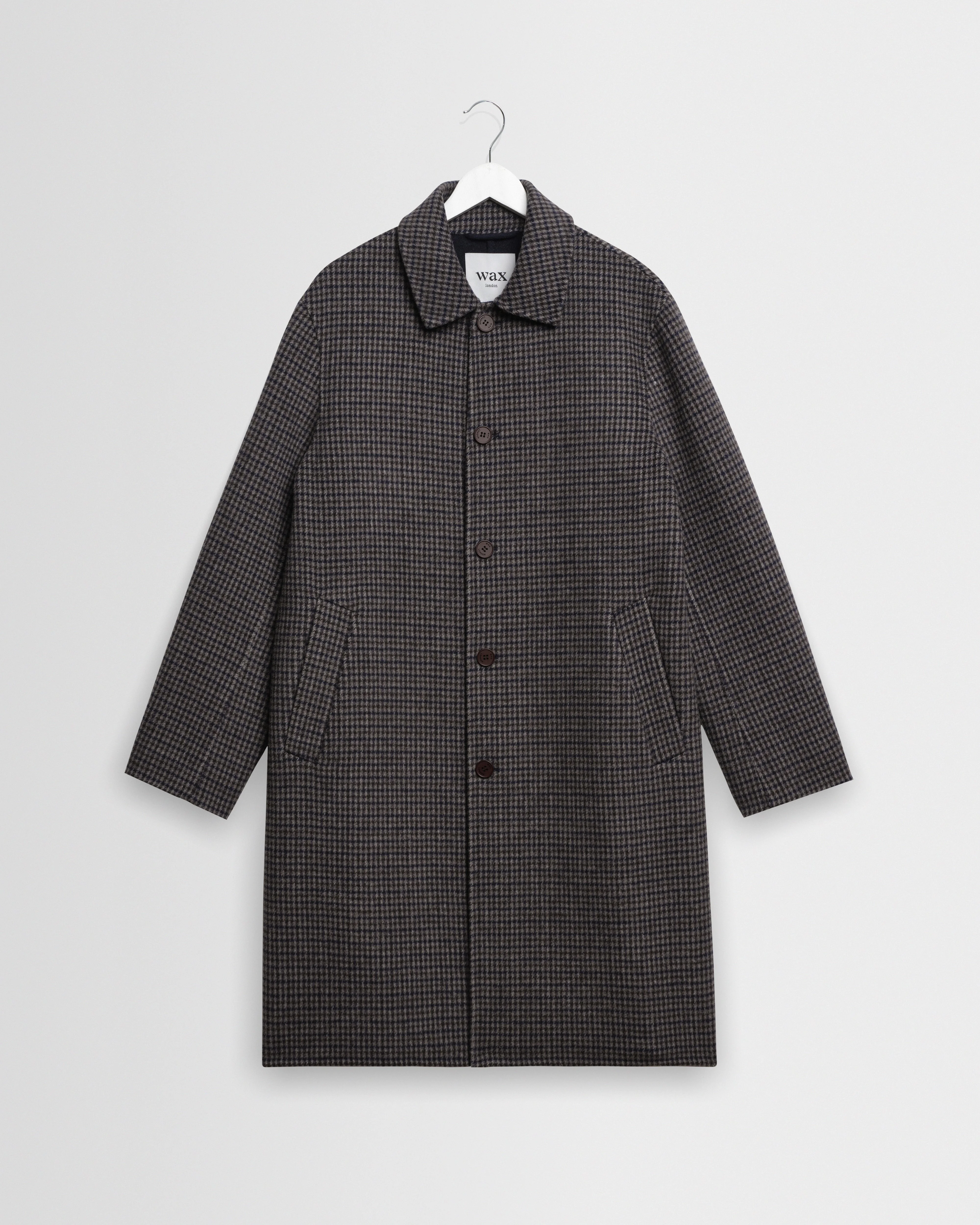 Stan - Navy And Brown Double Face Car Coat - 1
