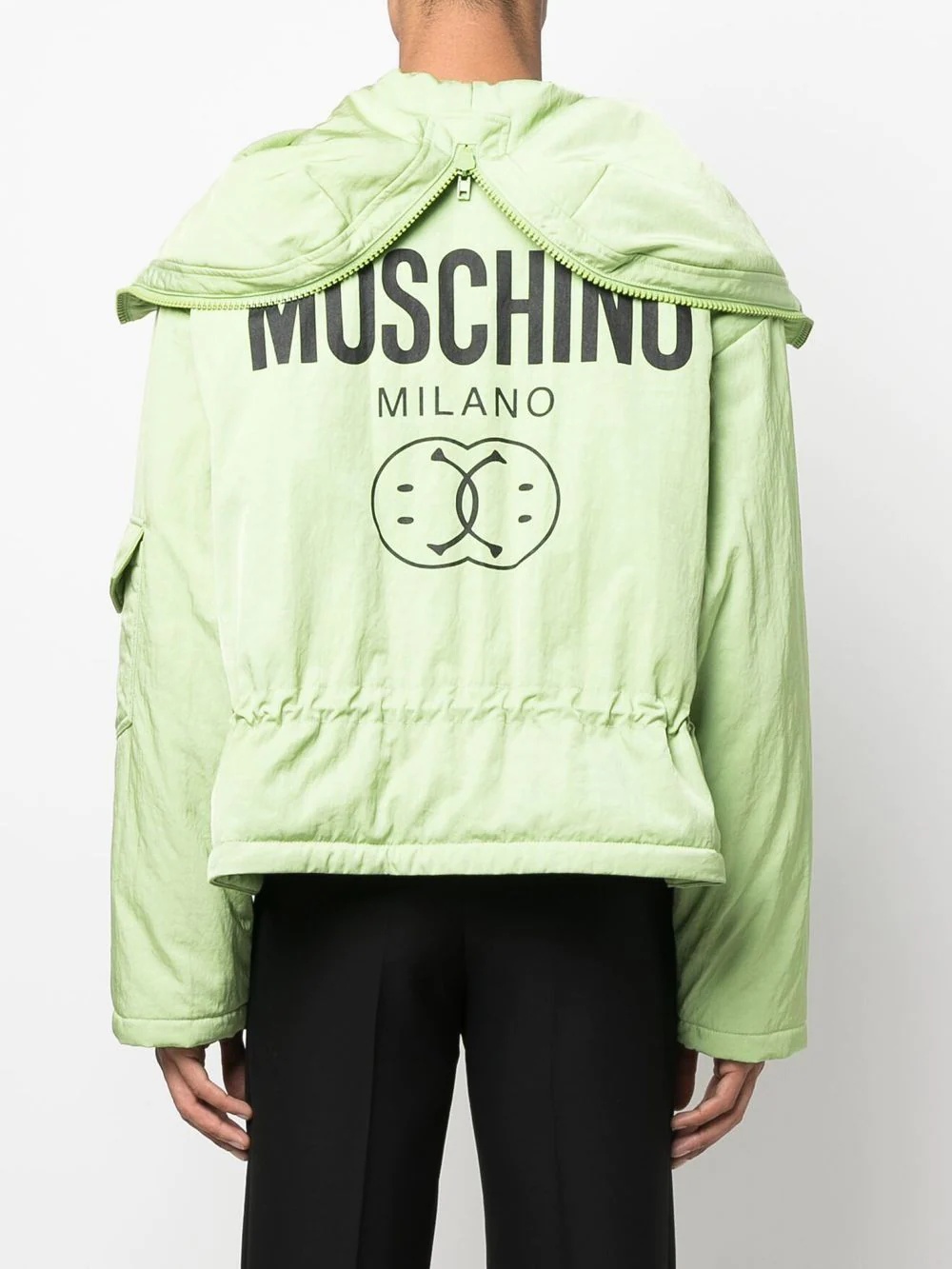 logo-print elasticated jacket - 2