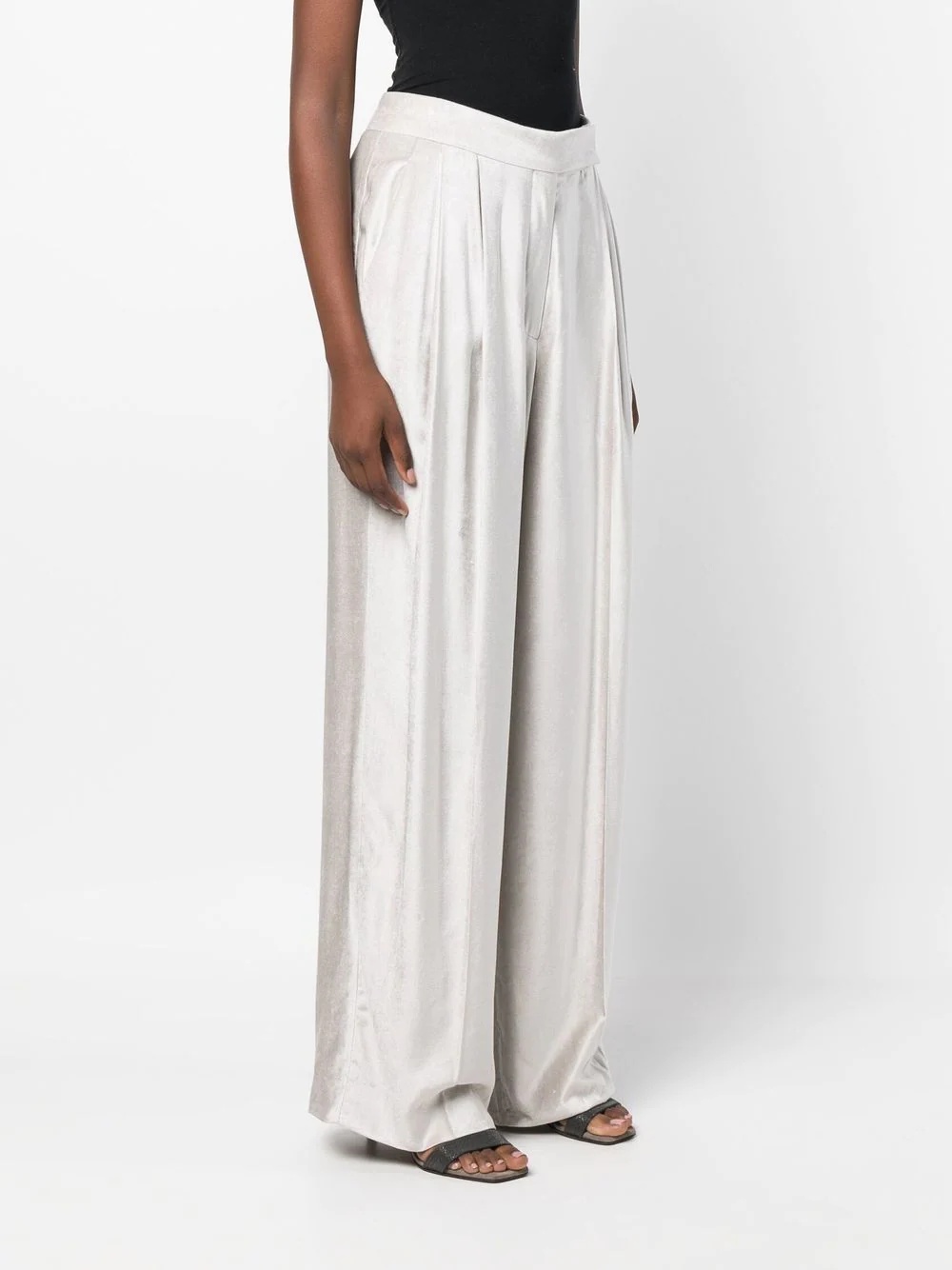 high-waisted wide-leg trousers - 3