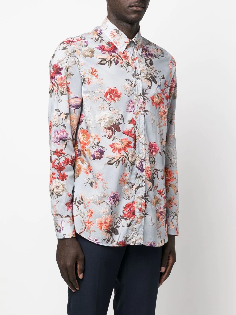 floral-print cotton shirt - 3