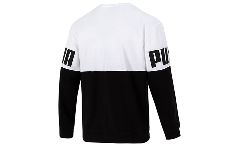 PUMA Colorblock Alphabet Round Neck Pullover Black White 847722-02 - 2