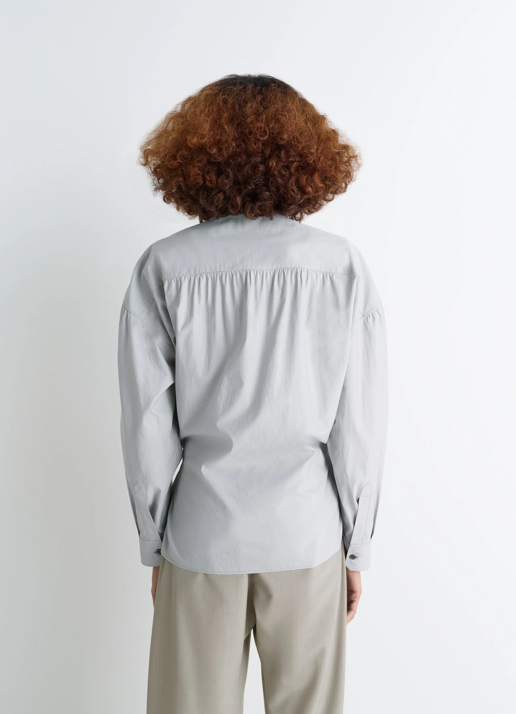 STRAIGHT COLLAR TWISTED SHIRT - 6