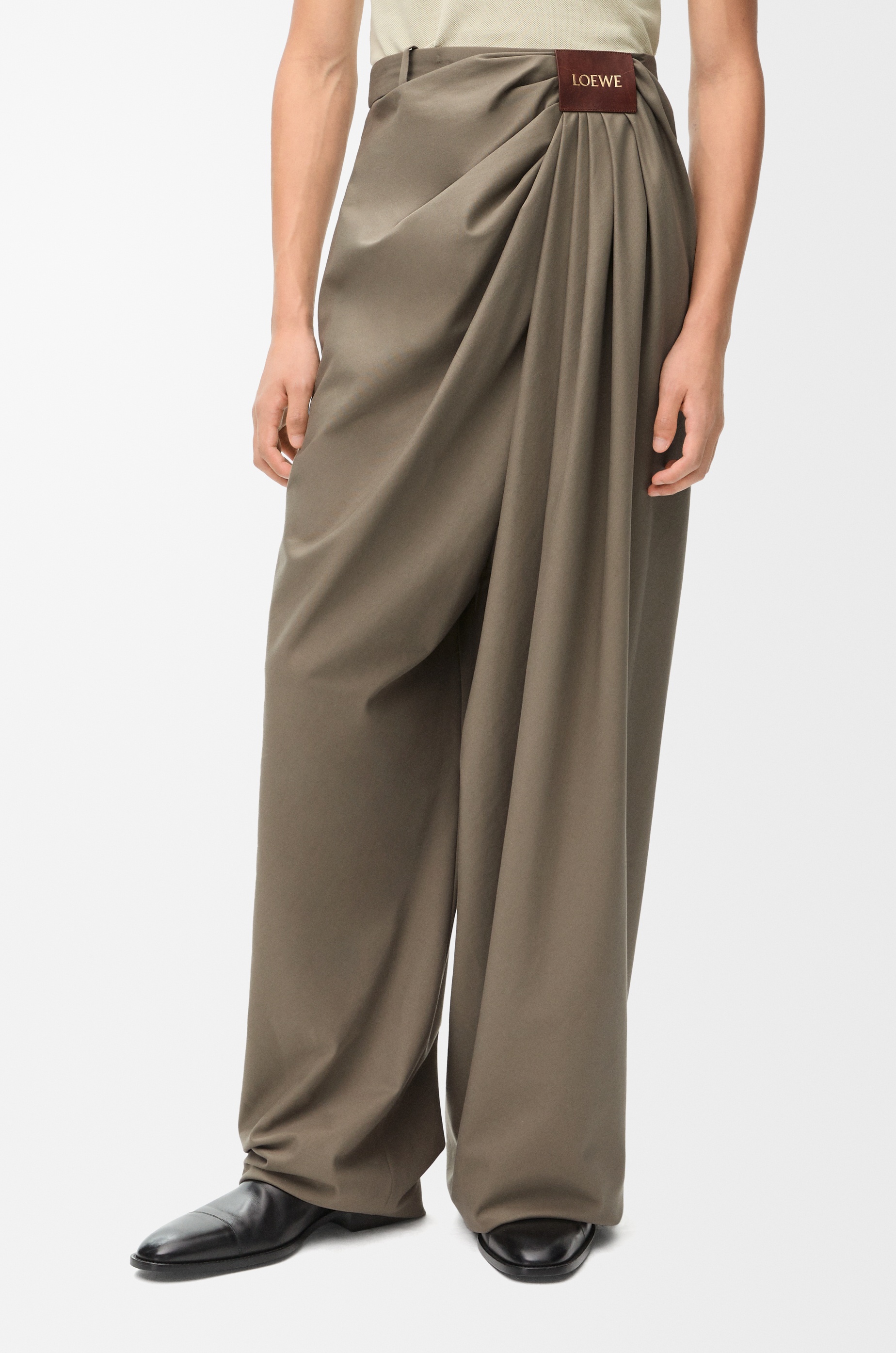Draped trousers in cotton and silk - 3