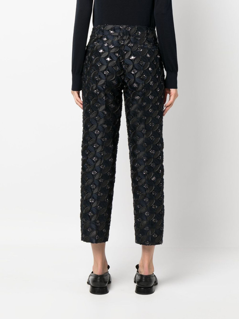 patterned-jacquard cropped trousers 4