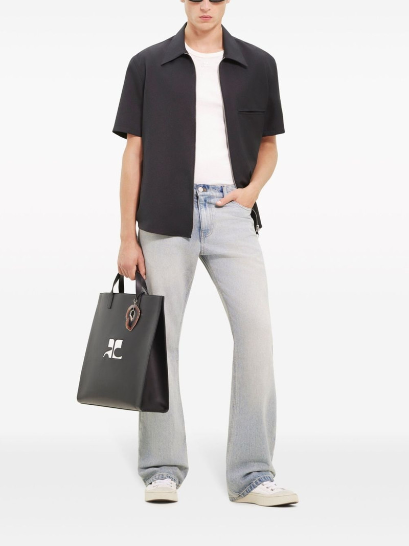 courrèges logo-appliqué twill shirt outlook