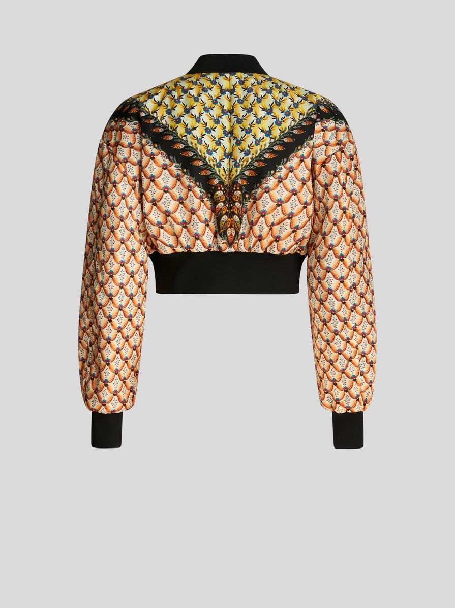 ETRO geometric-print cropped jacket - Brown