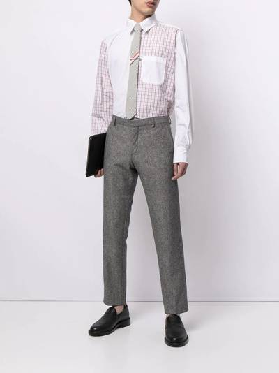 Thom Browne multi-panel check-print shirt outlook