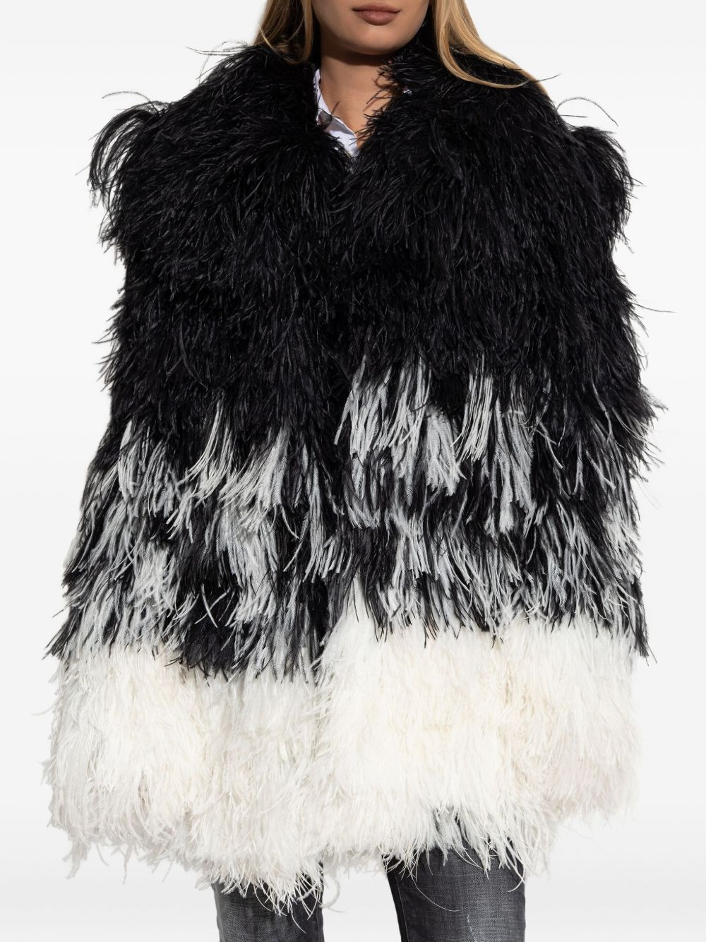 feather-trimmed jacket - 3