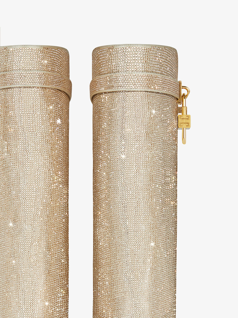 SHARK LOCK BOOTS IN SATIN WITH STRASS 6