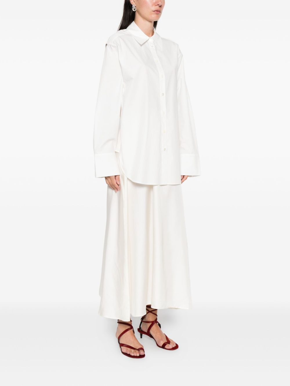cut out-detail shirt dress - 3
