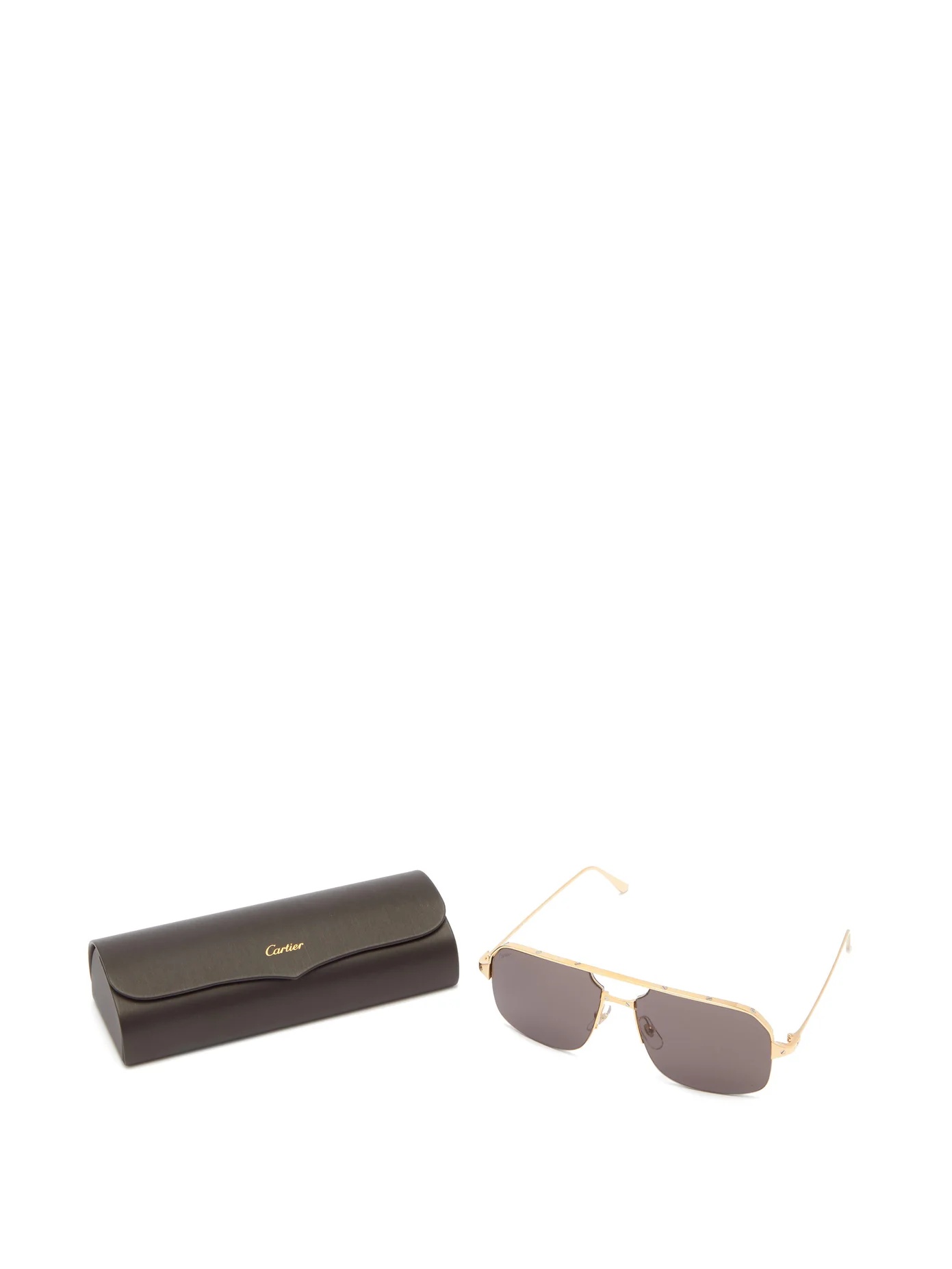 Bronze aviator metal sunglasses - 5