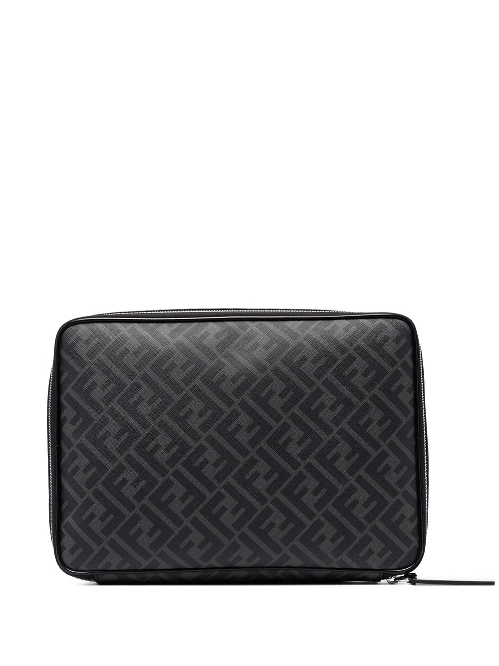 monogram-print leather laptop bag - 1