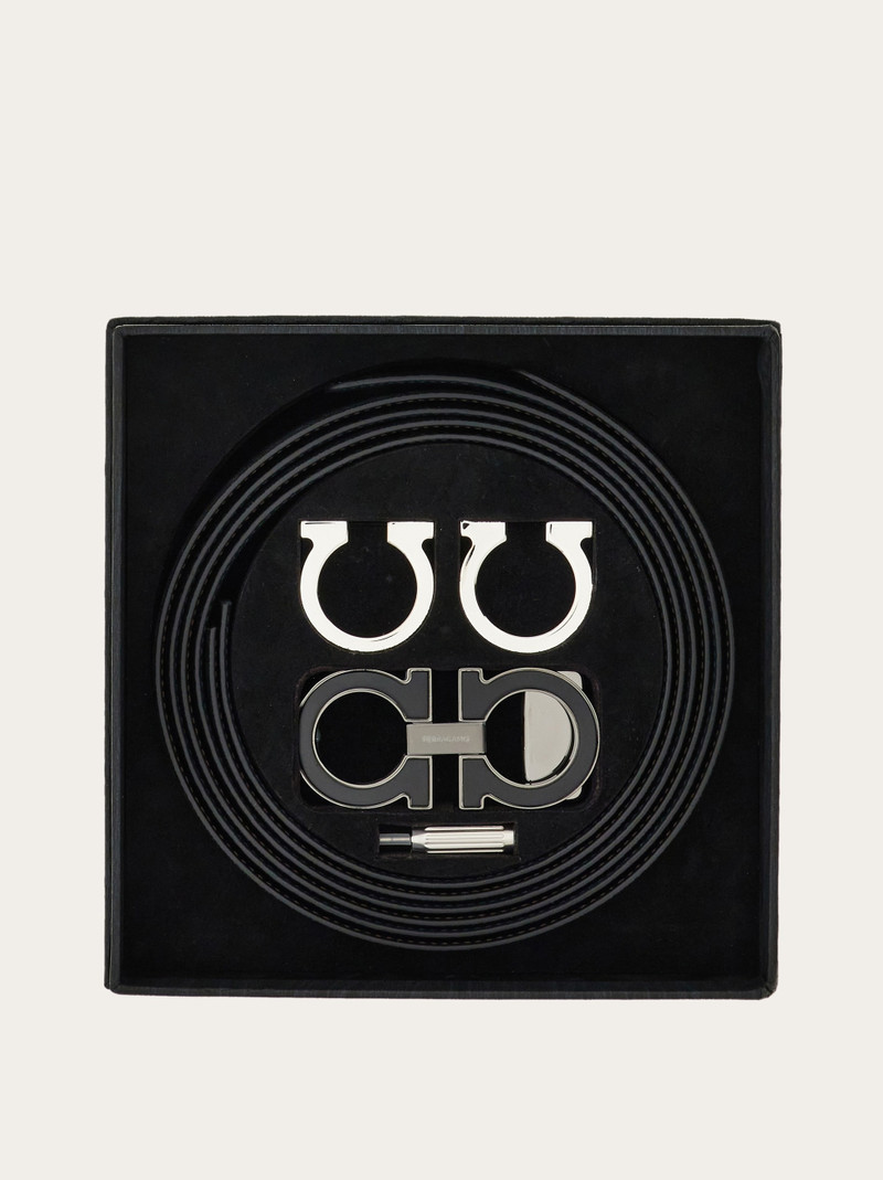 Reversible and adjustable Gancini belt with Switch buckle 1