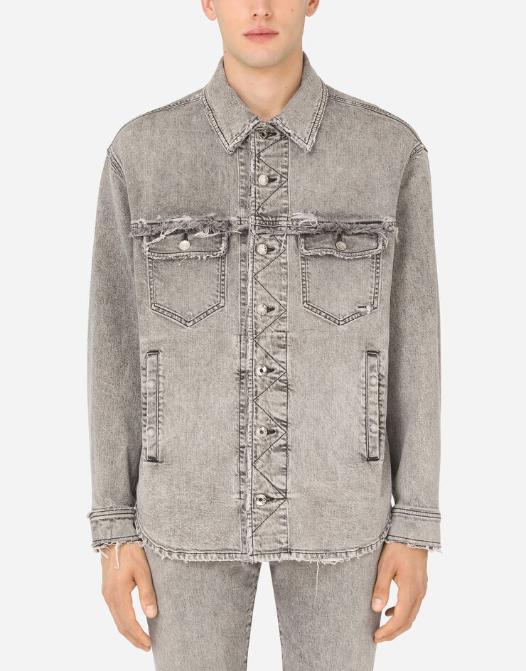 Gray denim jacket - 1