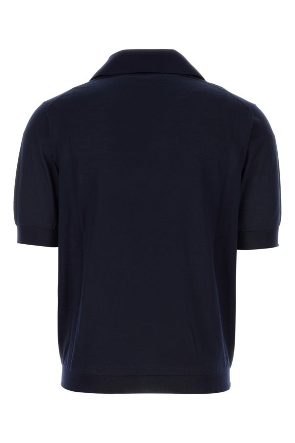 Midnight blue cashmere polo shirt - 2