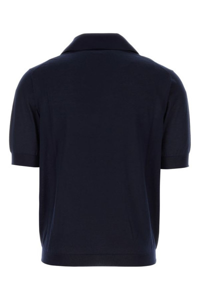 Bottega Veneta Midnight blue cashmere polo shirt outlook