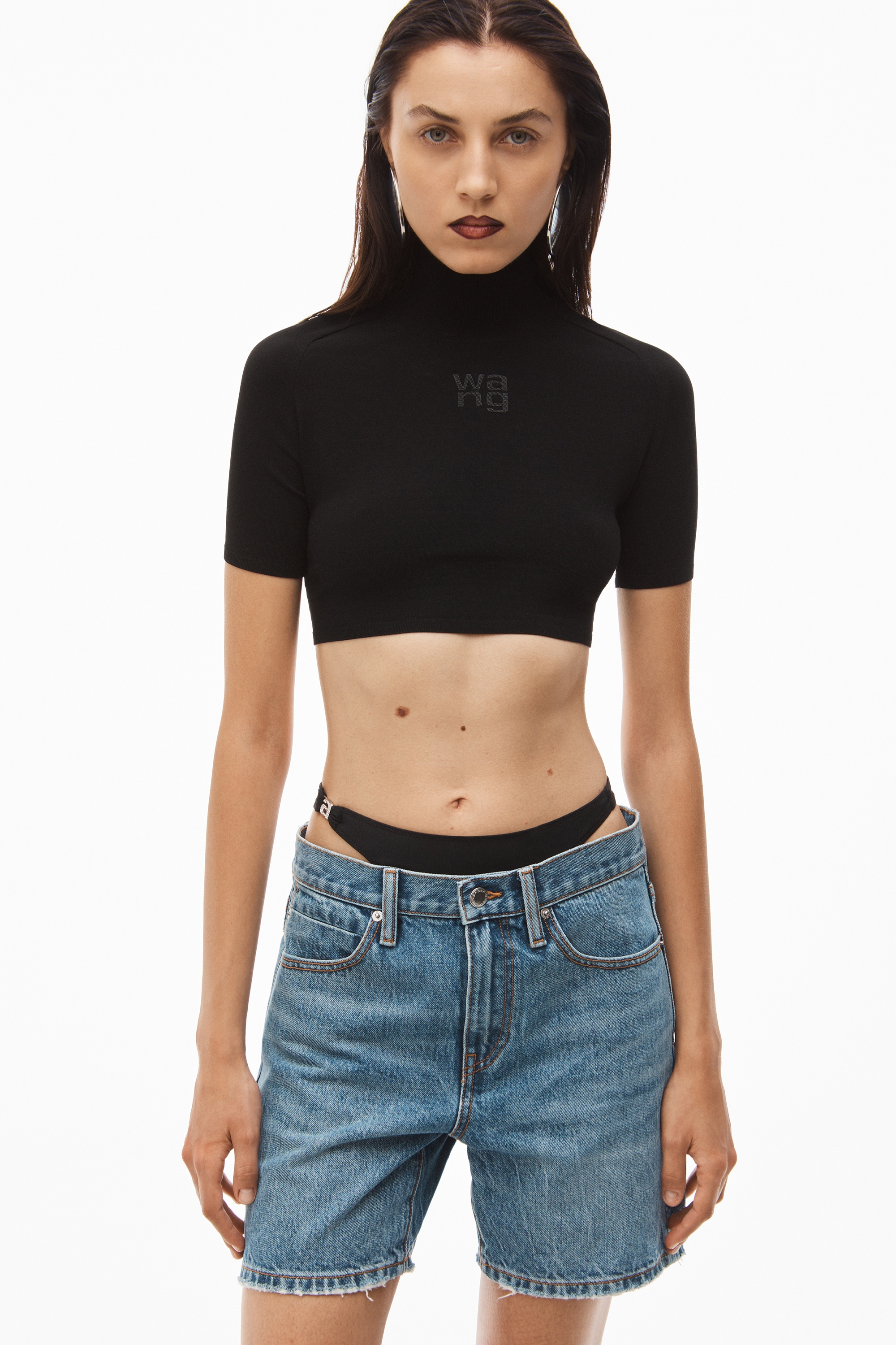 LOW-RISE BIKINI LAYER BOY SHORT IN DENIM - 6