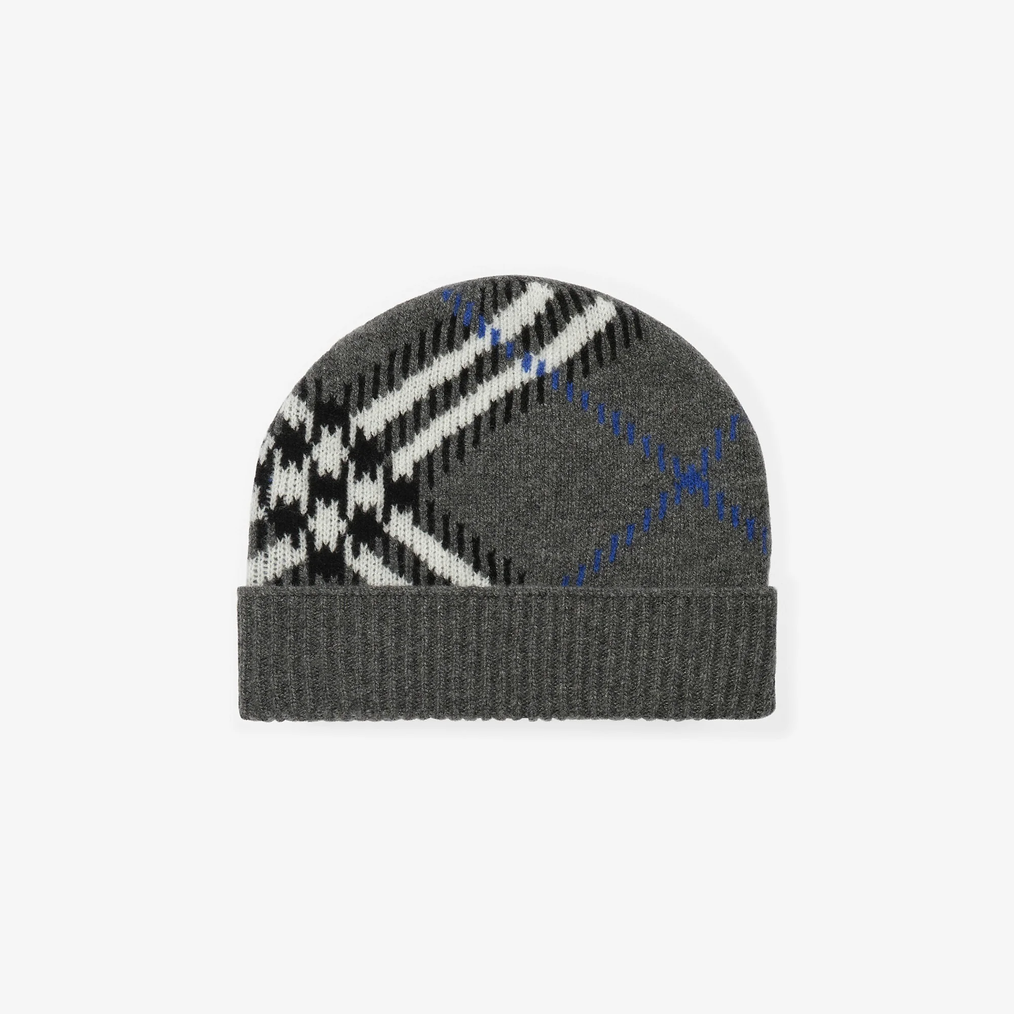 Check Cashmere Blend Beanie - 1