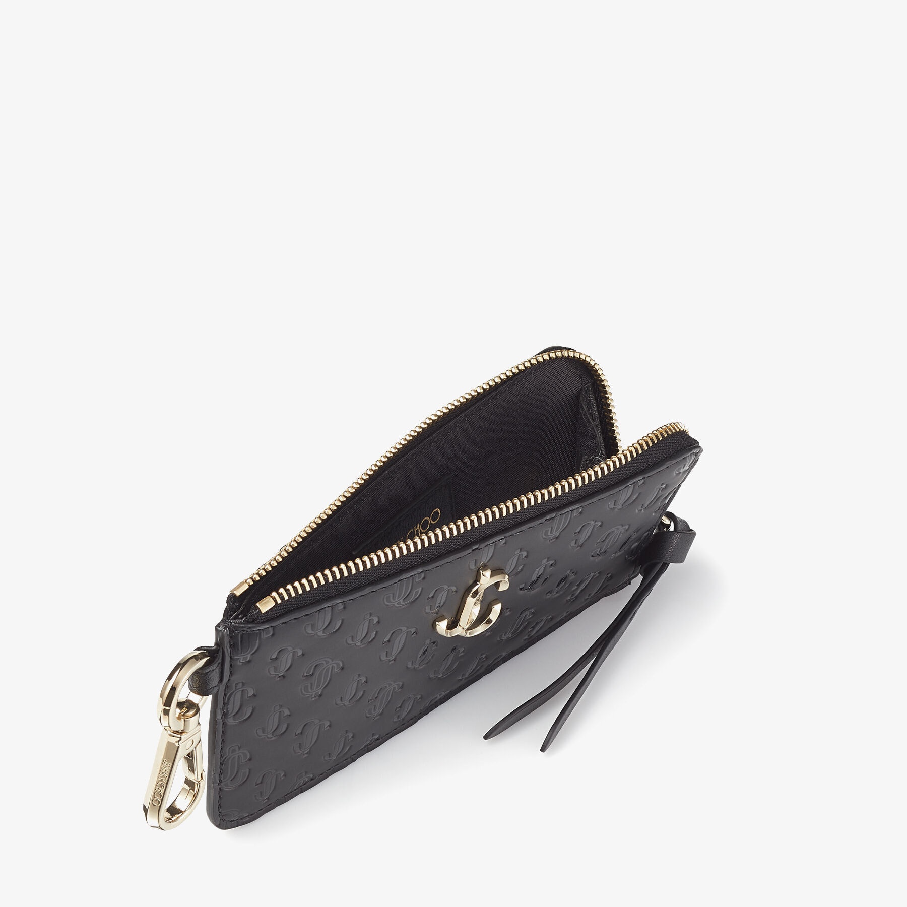 Lise-z
Black JC Monogrammed Leather Card Holder with Light Gold JC Monogram - 3
