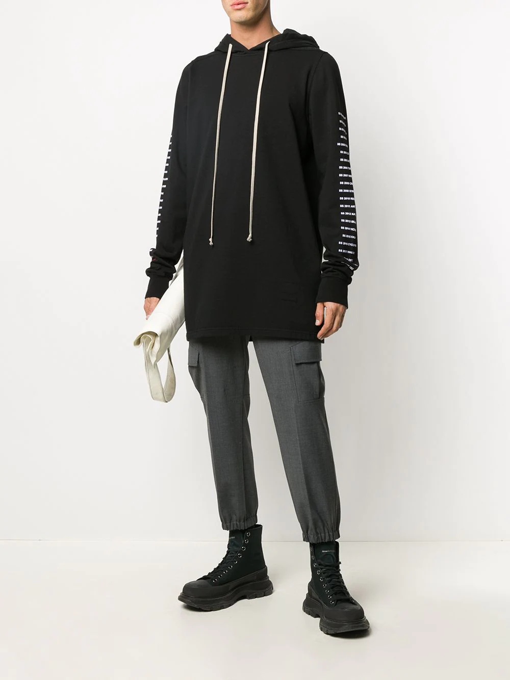 long drawstring hoodie - 2