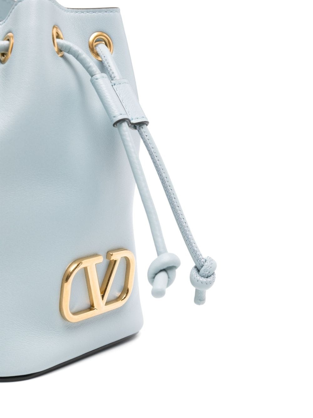 mini VLogo-plaque leather bucket bag - 4