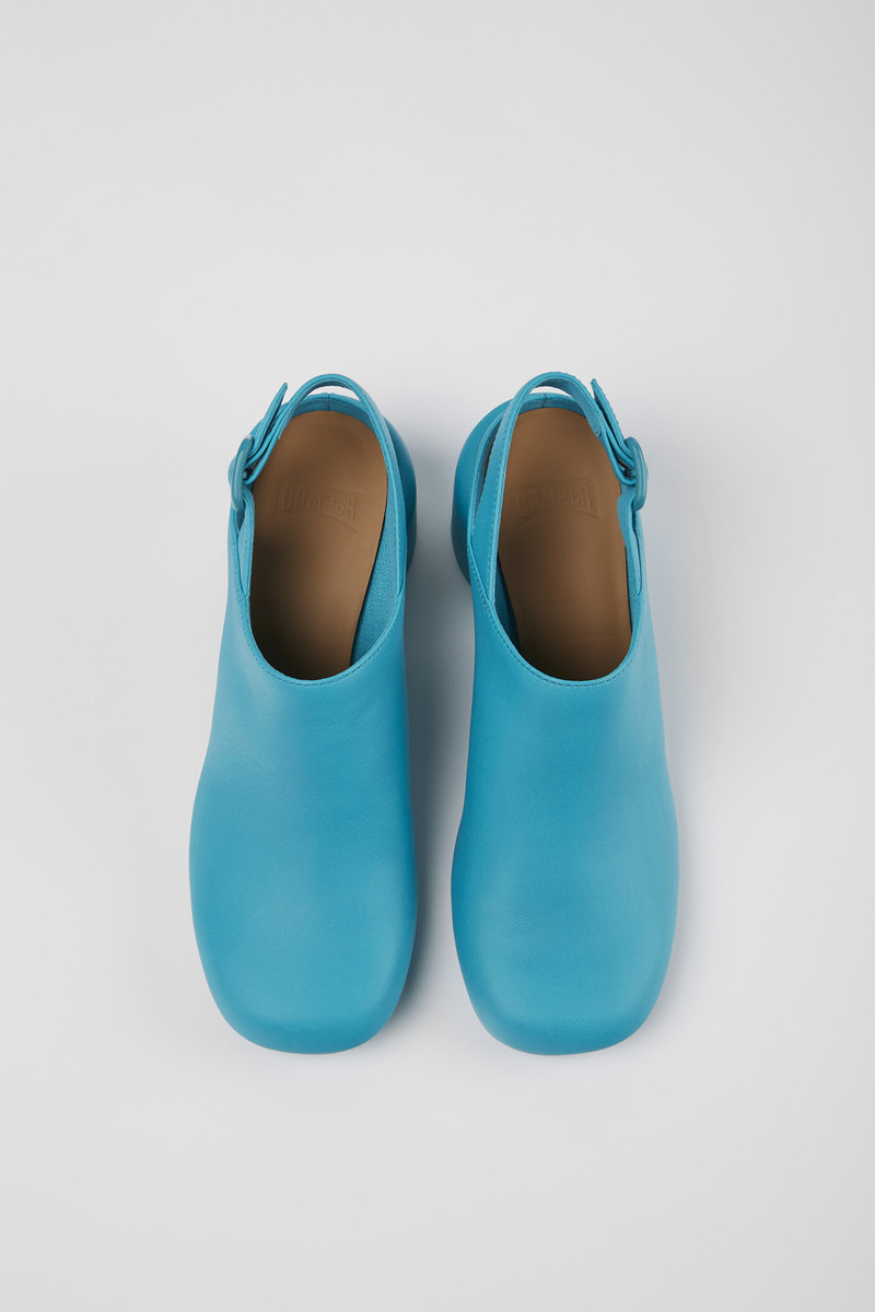 Niki Blue leather heels for women 3