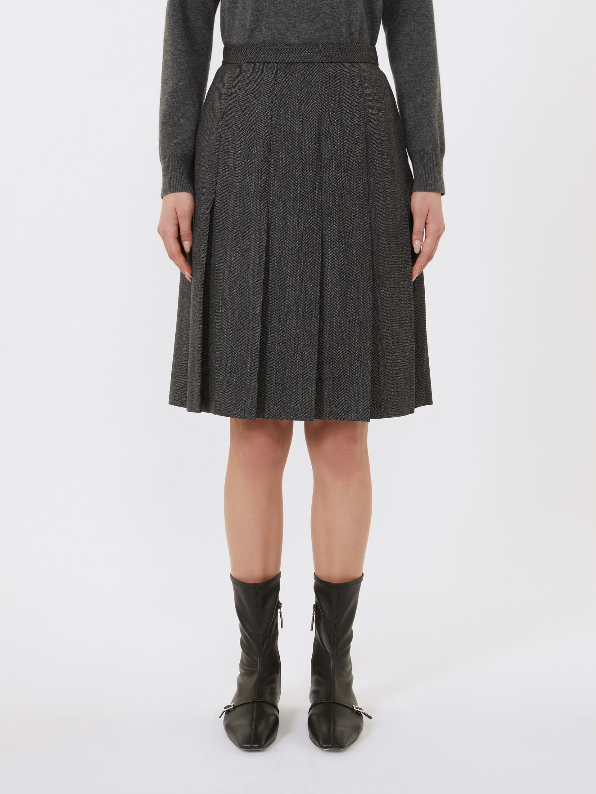 PETER Flannel pleated skirt - 3