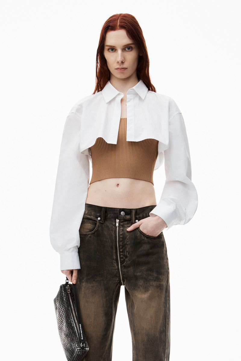 Alexander Wang Pre-Styled Cropped Cami & Button Up Twinset outlook
