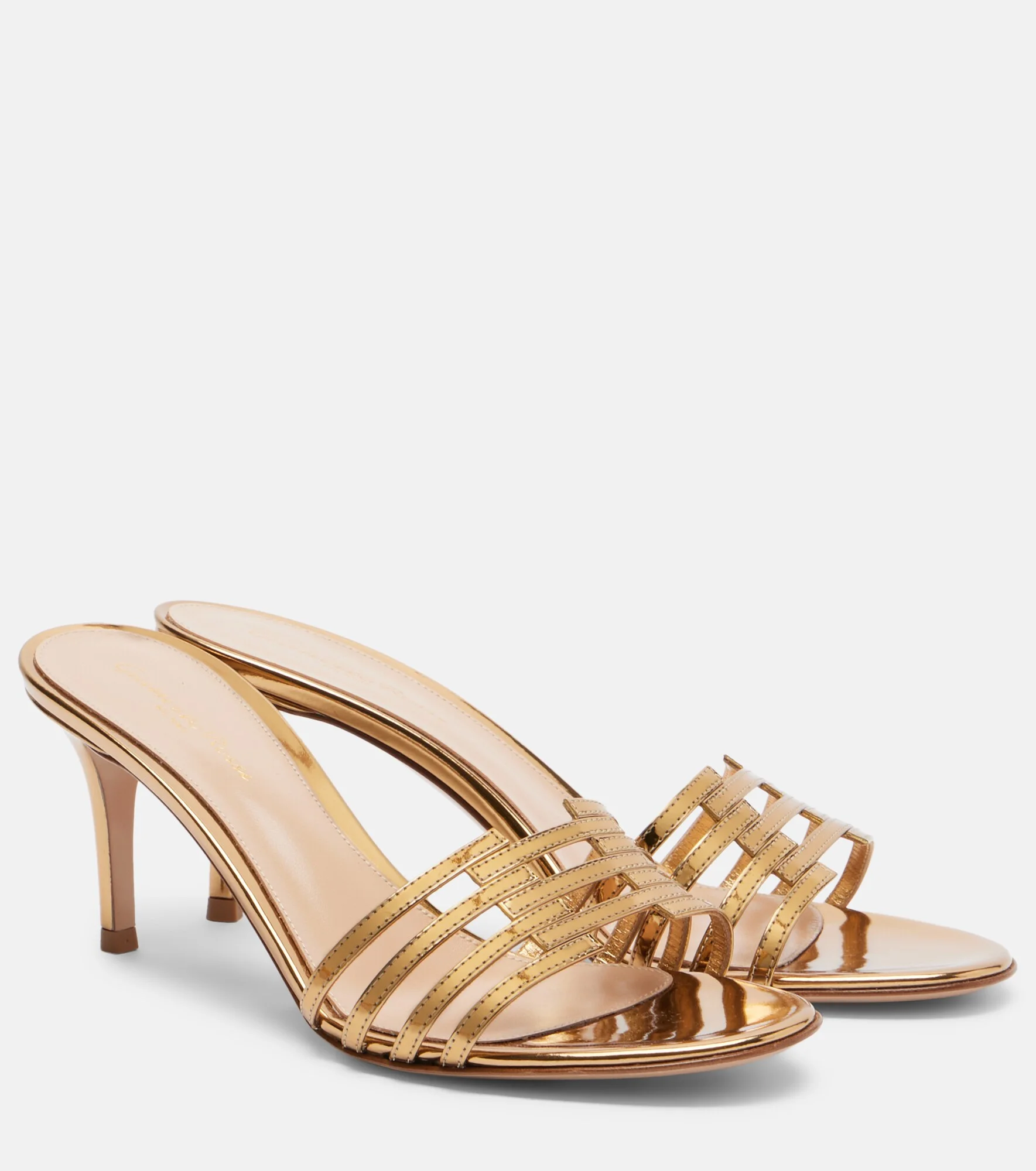 Metallic leather mules - 1