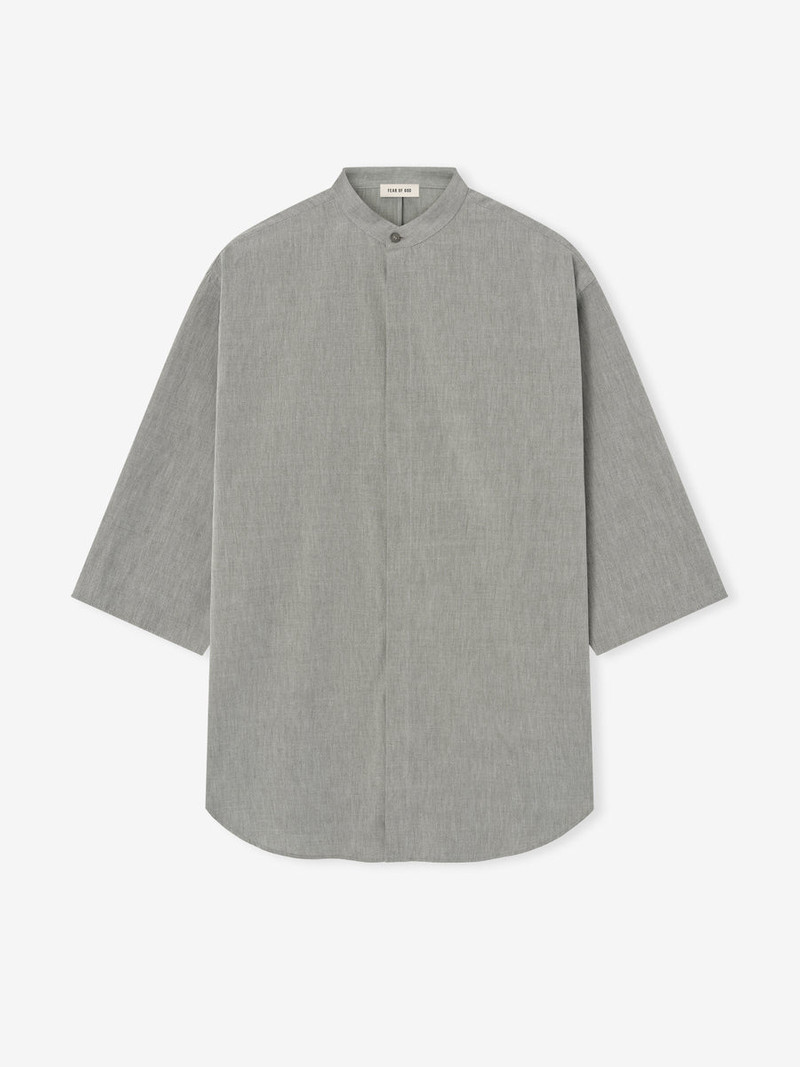 Band Collar Short Sleeve Shirt 1