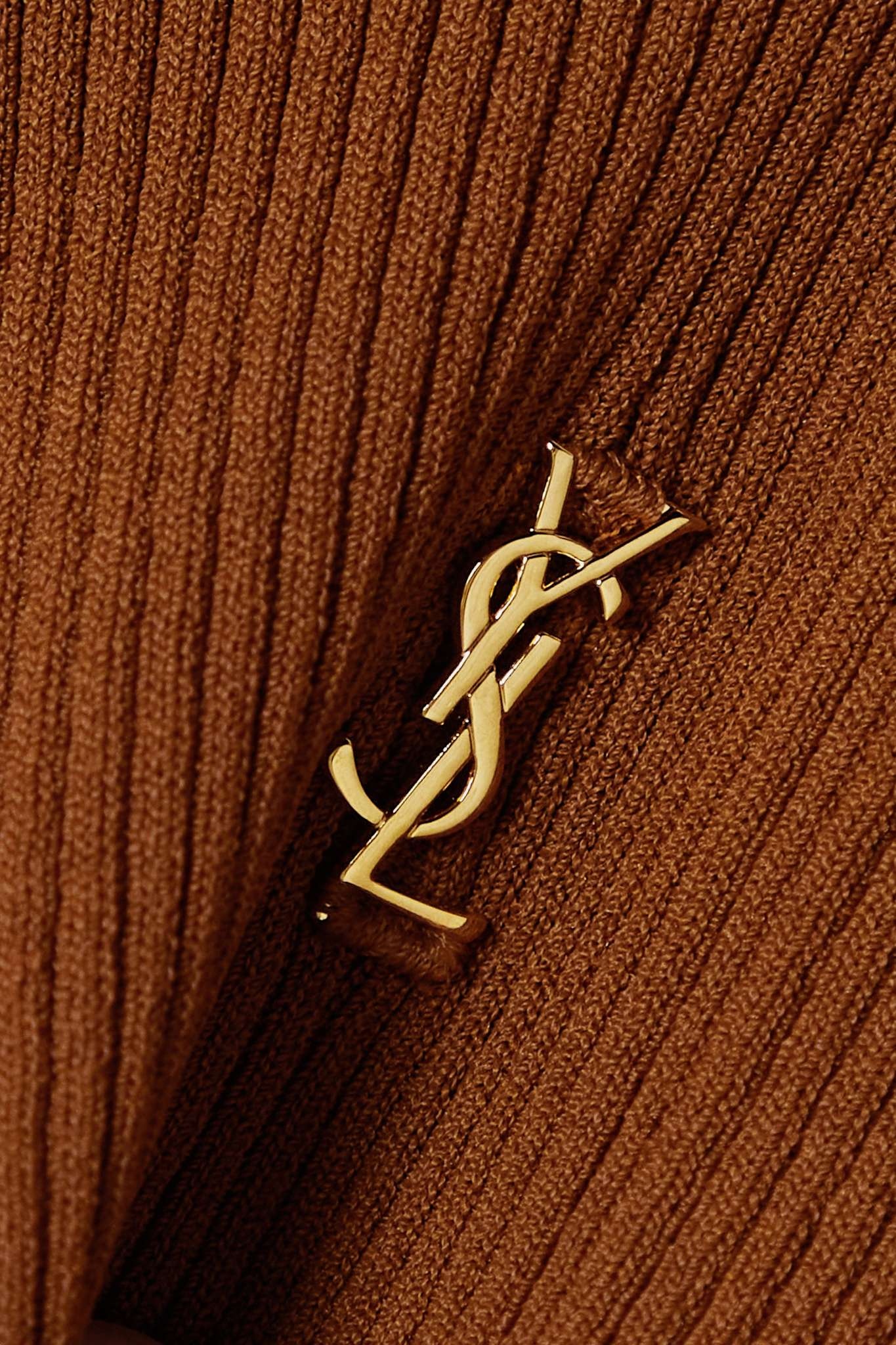 Embellished ribbed-knit polo sweater - 5