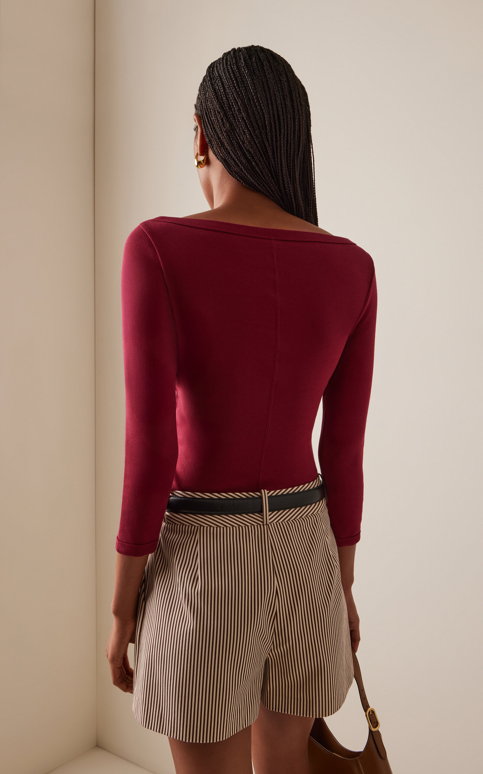 Steffi Cotton T-Shirt burgundy - 4