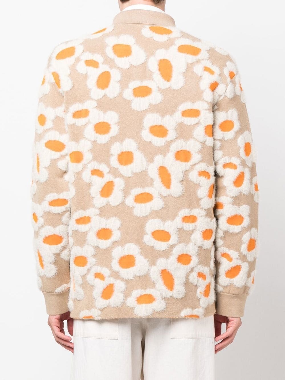floral-print knitted jacket - 4